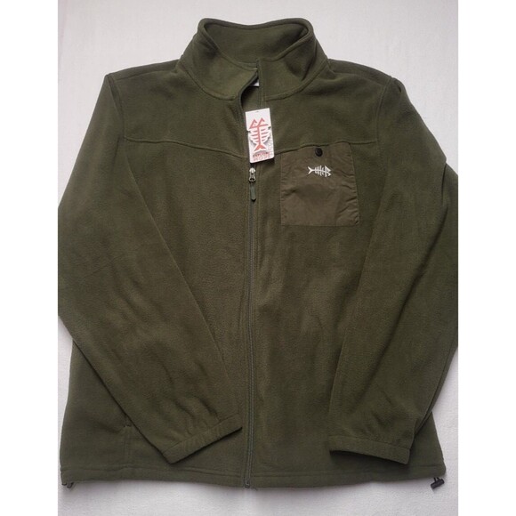 BassDash Men's Fleece Jacket 1/4 Zip Olive Green 2XL NWT USA Seller - Picture 1 of 8
